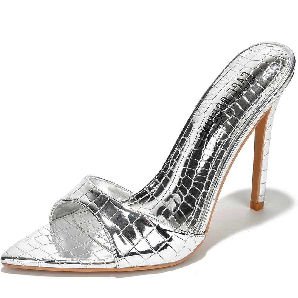 Cape Robbin Kameron Women's Stiletto Slip On Heels, Pointed Toe Heeled Sandals